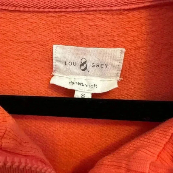 Lou & Grey Signaturesoft Coral Pink Zip Up Shirt size Small - Picture 2 of 9
